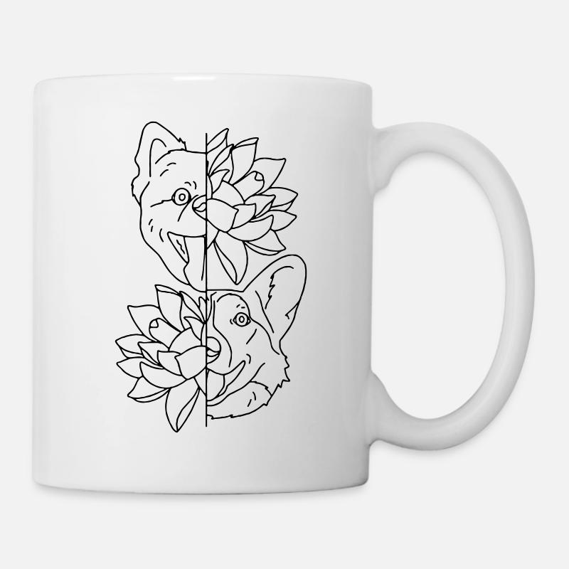 zwei Hunde - Tasse - Weiß
