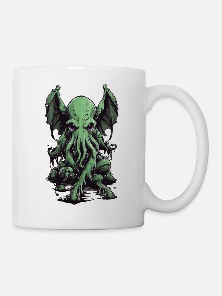 Schleimiges Halloween Cthulhu Tentakeln Monster - Tasse - Weiß