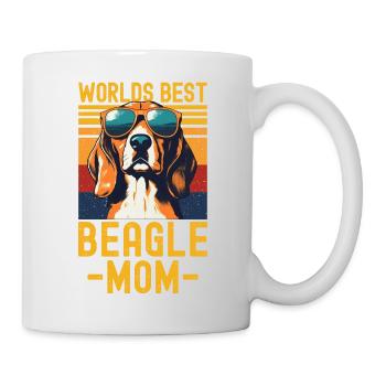 Beagle mit sonnenbrille retro - Tasse - Weiß - Rechts