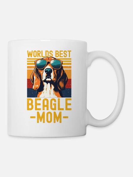 Beagle mit sonnenbrille retro - Tasse - Weiß