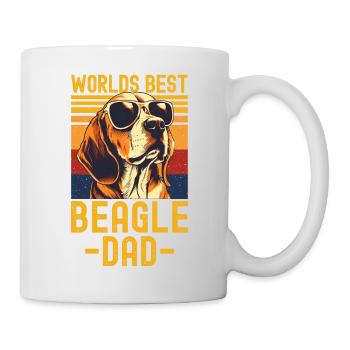 Beagle mit sonnenbrille retro - Tasse - Weiß - Rechts