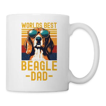 Beagle mit sonnenbrille retro - Tasse - Weiß - Rechts