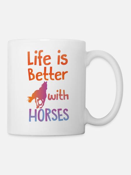 Lustiger Pferdespruch Reitpferd - Tasse - Weiß