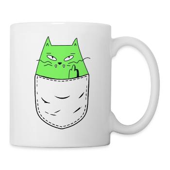 Chat Qui Fait Un Doigt D'honneur - Mug blanc - blanc - Droite