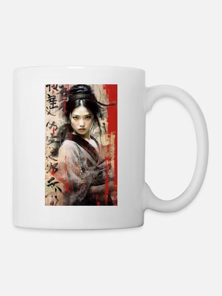 Japan Tradition Japanisch Kultur Frau - Tasse - Weiß