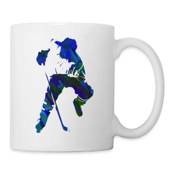 Eishockey, Hockey, Graffi, bunt - Tasse - Weiß - Rechts