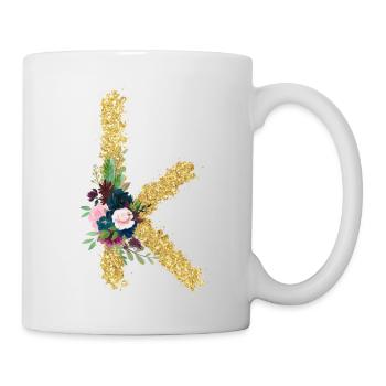Letter k gold floral - Mug - white - Right