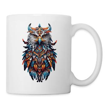 Spirituelles Adler Mandala Indianer Boho Design - Tasse - Weiß - Rechts