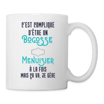 C'est compliqué d'être Bogosse et Menuisier - Mug blanc - blanc - Droite