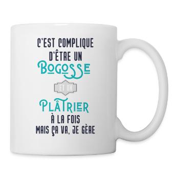 C'est compliqué d'être Bogosse et Plâtrier - Mug blanc - blanc - Droite