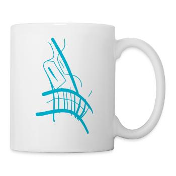 Blue with Anger Cartoon Angry Face - Mug - white - Right