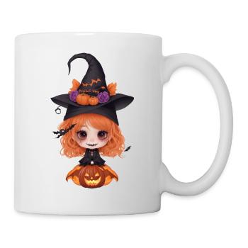 Helloween Kürbis Hexe - Tasse - Weiß - Rechts