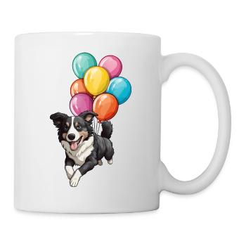 Flying Balloons Border Collie - Mug - white - Right