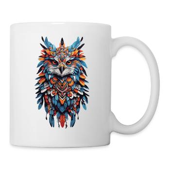 Spiritual Falcon Feather Mandala Bohemian Spirit - Mug - white - Right