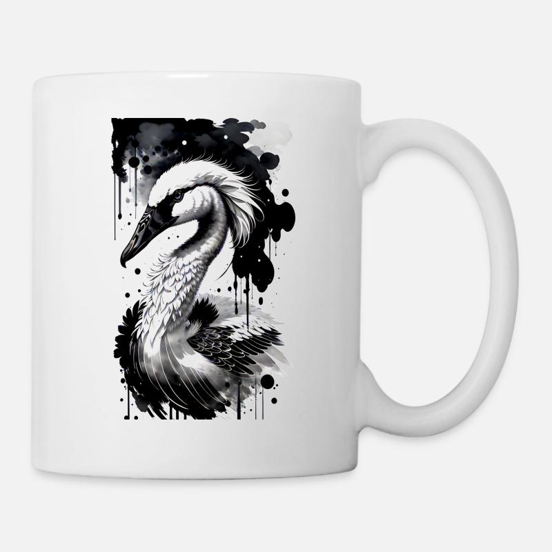 Eleganter Schwanensee - Tasse - Weiß