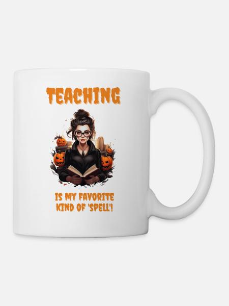 Lehrerinnen Halloween Shirt Hexen Spruch Schule - Tasse - Weiß