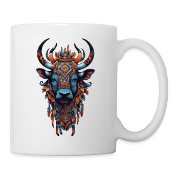 Mandala Cow Indian Bohemian Spirit Design - Mug blanc - blanc - Droite