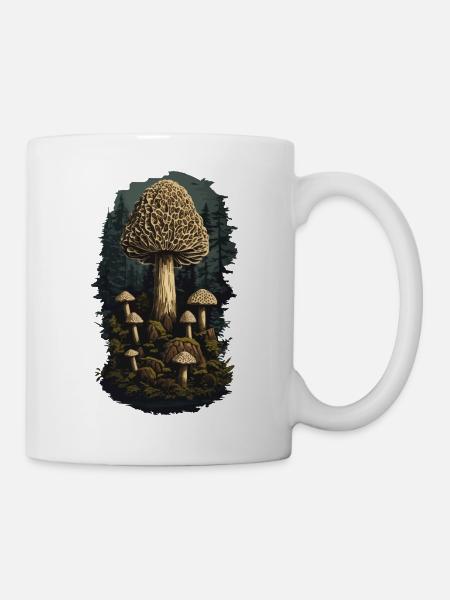 Magische Morchel Pilzwunder Pilze Sammler Pilz - Tasse - Weiß