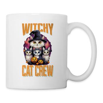 Halloween Chats Sorcières Citrouille Costume Effrayant - Mug blanc - blanc - Droite