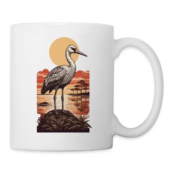 Grue asiatique Art & Nature Oiseau Ukiyo-E - Mug blanc - blanc - Droite