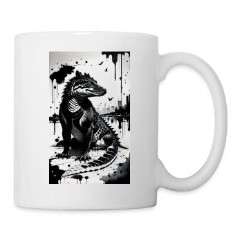 Krokodil Kunst - Tasse - Weiß - Rechts