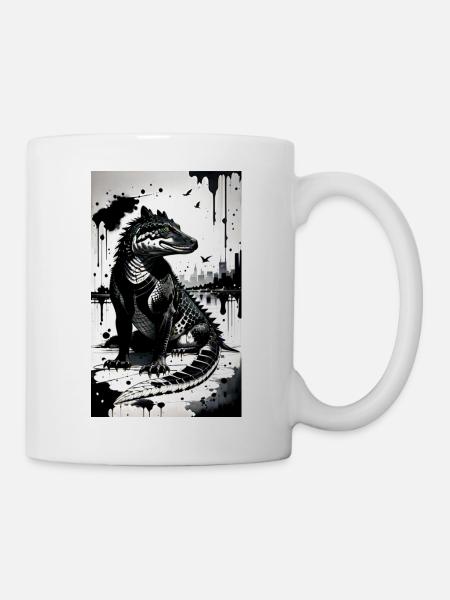 Crocodile Art - Mug - white