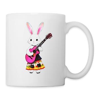 Mignon lapin romantique avec guitare - Mug blanc - blanc - Droite