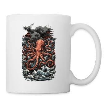Ukiyo-E Art Style Octopus Deep Sea Magic and Sea - Mug - white - Right