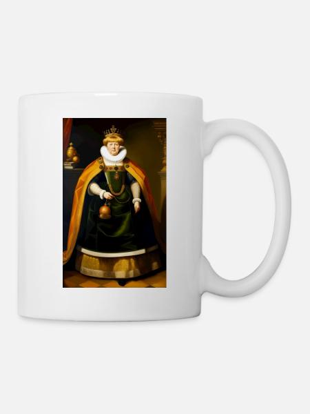 Angela Merkel en monarque baroque - Mug blanc - blanc