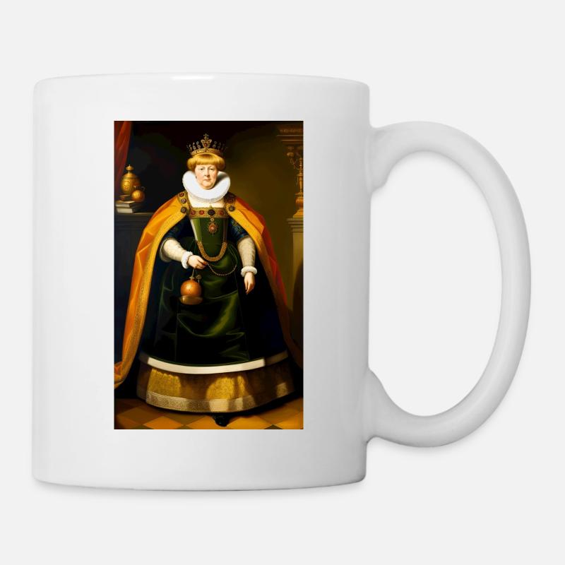 Angela Merkel en monarque baroque - Mug blanc - blanc