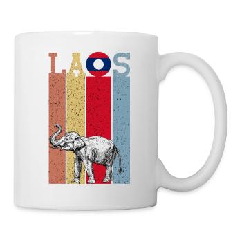 Laos Lao Laotian Flag Elephant Lao I Cadeau - Mug blanc - blanc - Droite