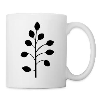 Blume mit Stiel - Tasse - Weiß - Rechts