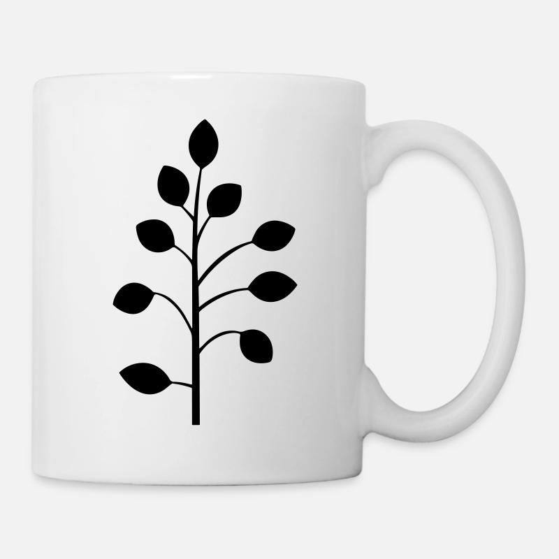 Blume mit Stiel - Tasse - Weiß