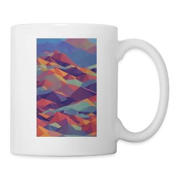 Farbenfrohes Geometrisches Bergpanorama - Tasse - Weiß - Rechts