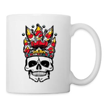 Totenkopf mit Krone - Tasse - Weiß - Rechts