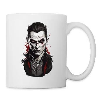 Vampir Nacht Blutige Halloween Horror Illustration - Tasse - Weiß - Rechts