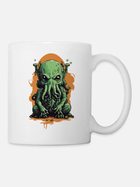 Gruselige Cthulhu's Nacht Halloween Mystik Design - Tasse - Weiß