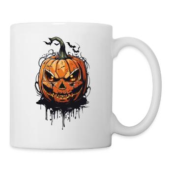Horreur d’Halloween à minuit citrouille effrayante - Mug blanc - blanc - Droite
