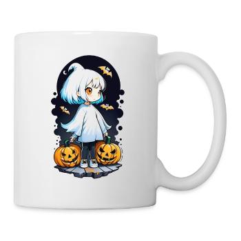 halloween - petit fantome citrouille manga - Mug blanc - blanc - Droite