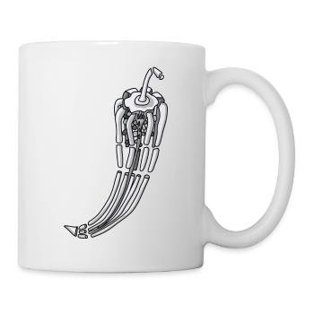 Chilli Skeleton Halloween Spicy Tabasco Shirt - Mug - white - Right