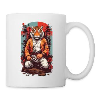 Tigre asiatique Karaté Arts martiaux Design rétro - Mug blanc - blanc - Droite