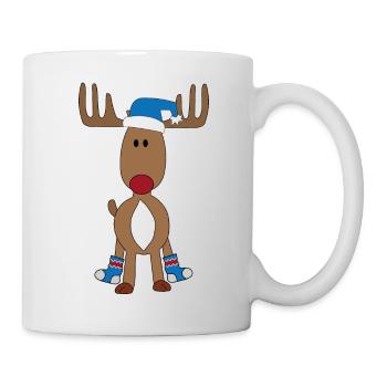 Lustiger Elch zu Weihnachten - Tasse - Weiß - Rechts