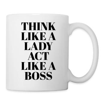 Pensez comme une dame - Mug blanc - blanc - Droite