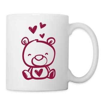 Herzchen Teddy - Tasse - Weiß - Rechts