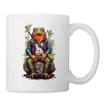 Style artistique de personnage de grenouille d’anime rétro Japon - Mug blanc - blanc - Droite