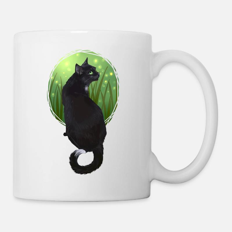 Nuage de Corbeau Nuage de Corbeau Chat Noir Beaux Guerriers - Mug blanc - blanc