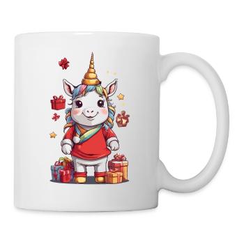 Noël festif de licorne avec cadeaux - Mug blanc - blanc - Droite