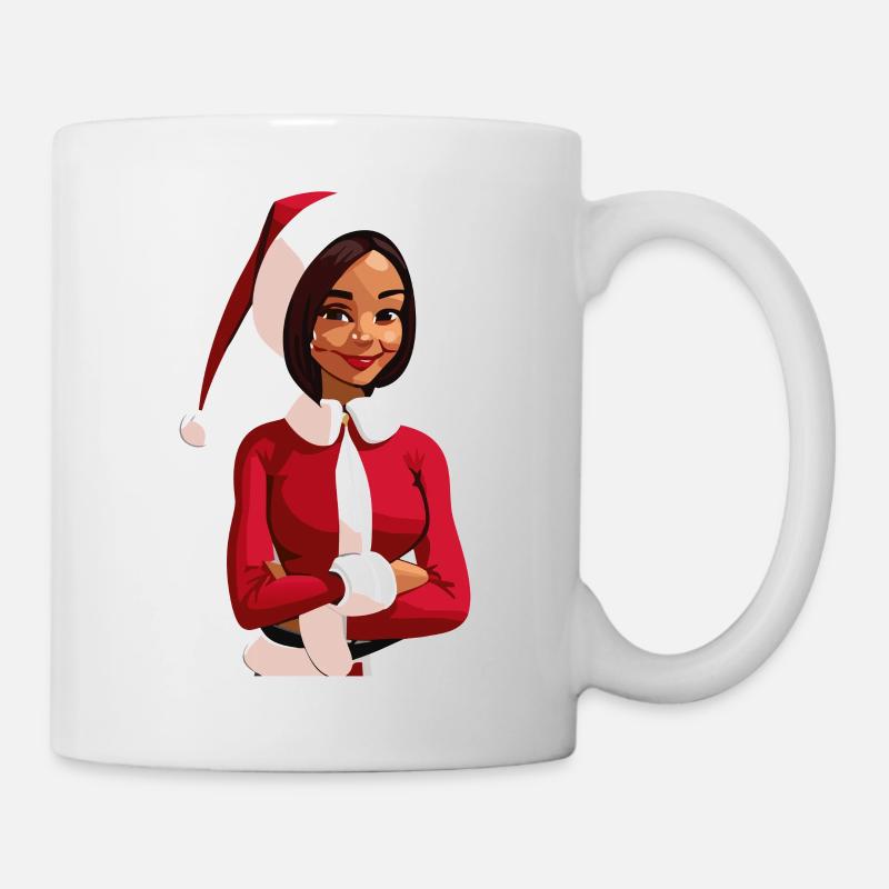 Weihnachtsfrau / Weihnachtsmann - Tasse - Weiß