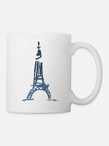 Eiffelturm Skizze - Tasse - Weiß