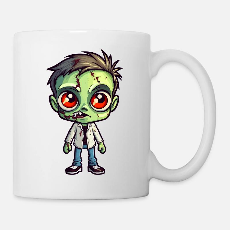 Zombie Junge Halloween Cartoon - Tasse - Weiß